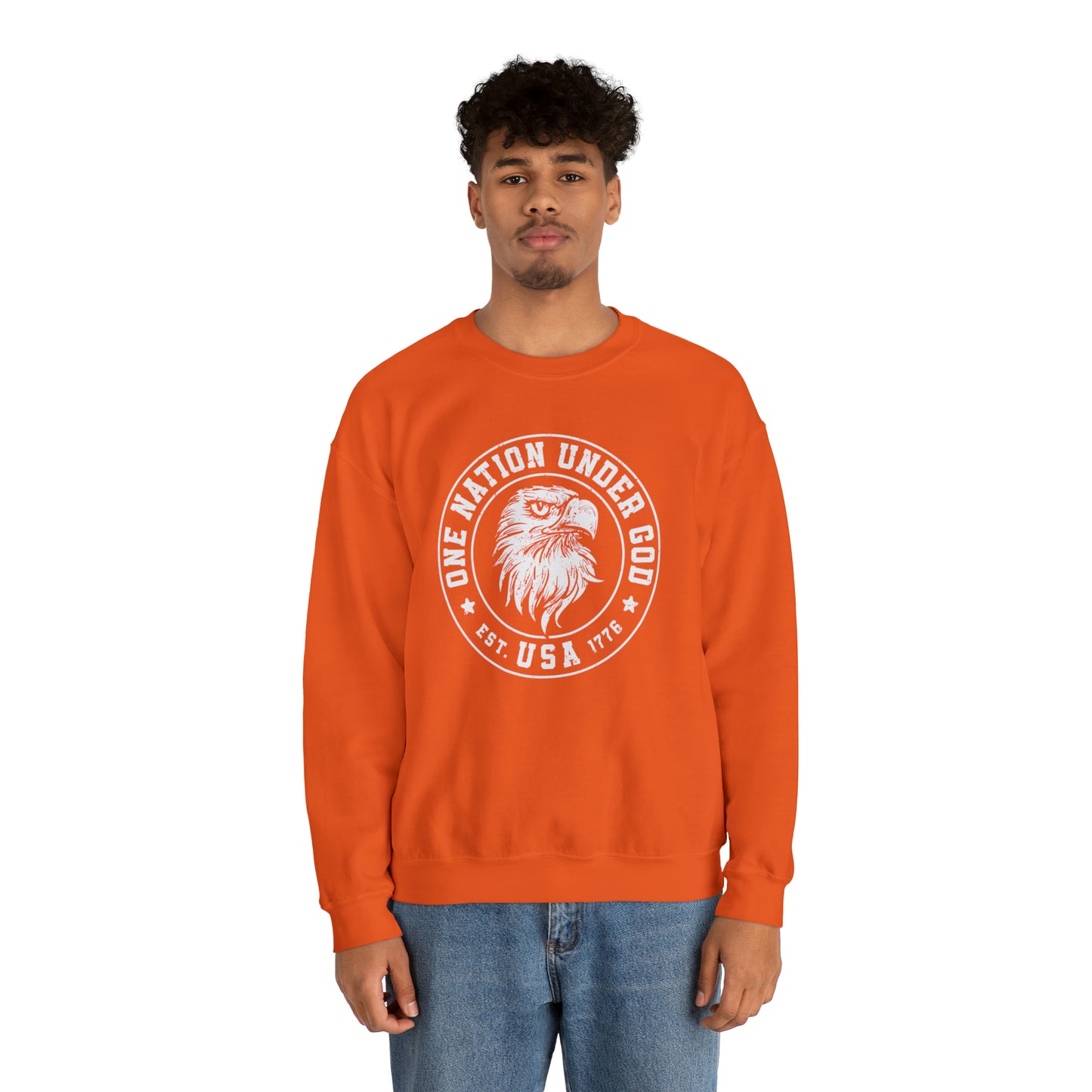 USA Sweatshirt One Nation Under God Unisex Heavy Blend™ Crewneck Sweatshirt
