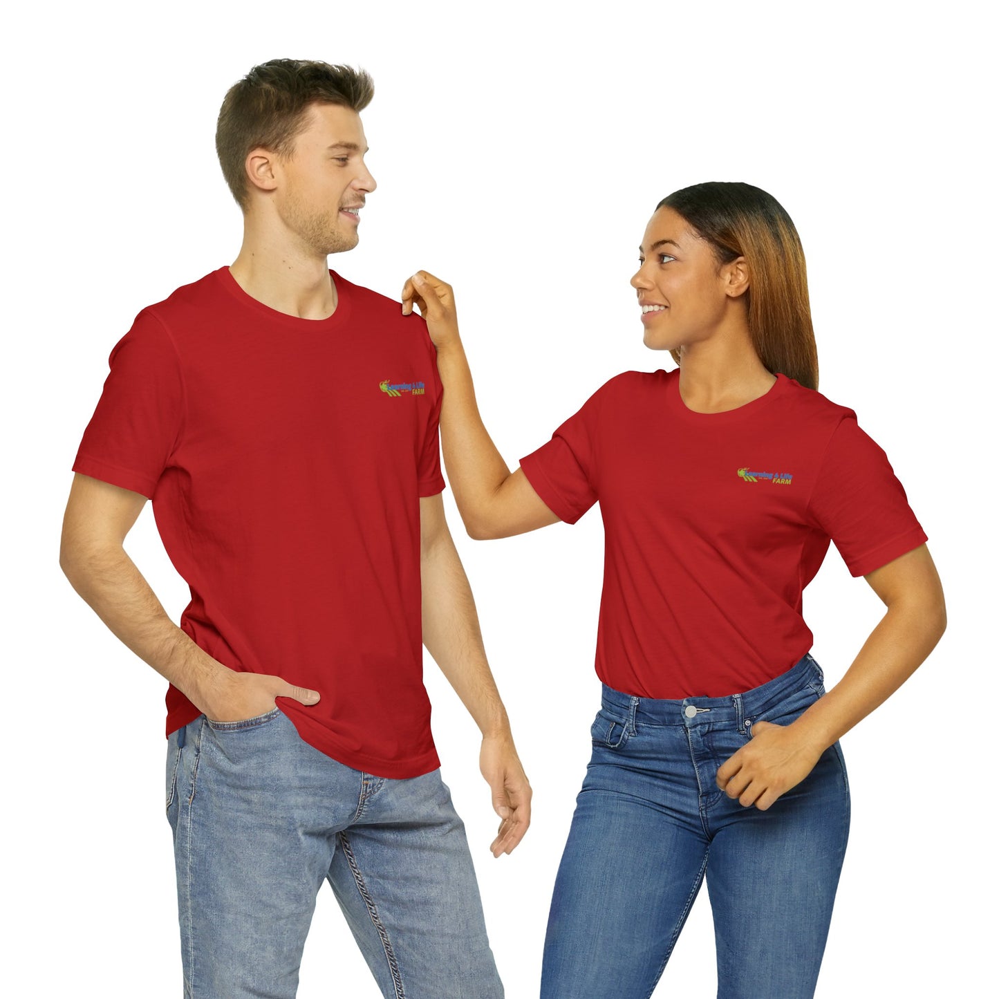 L4L Farm Front and Back design Unisex Jersey Short Sleeve Tee