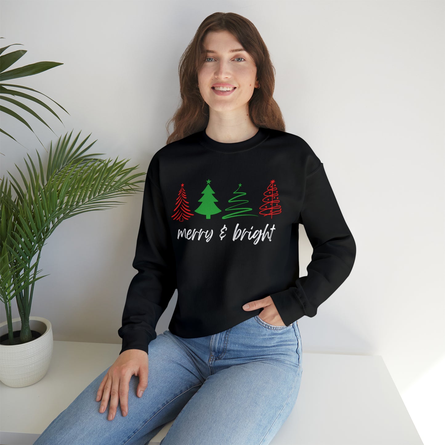 Merry and Bright Christmas Crewneck Sweatshirt