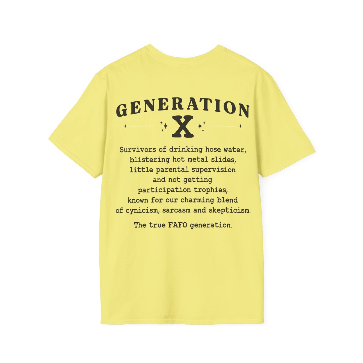 Generation X Softstyle T-Shirt Front and Back Print