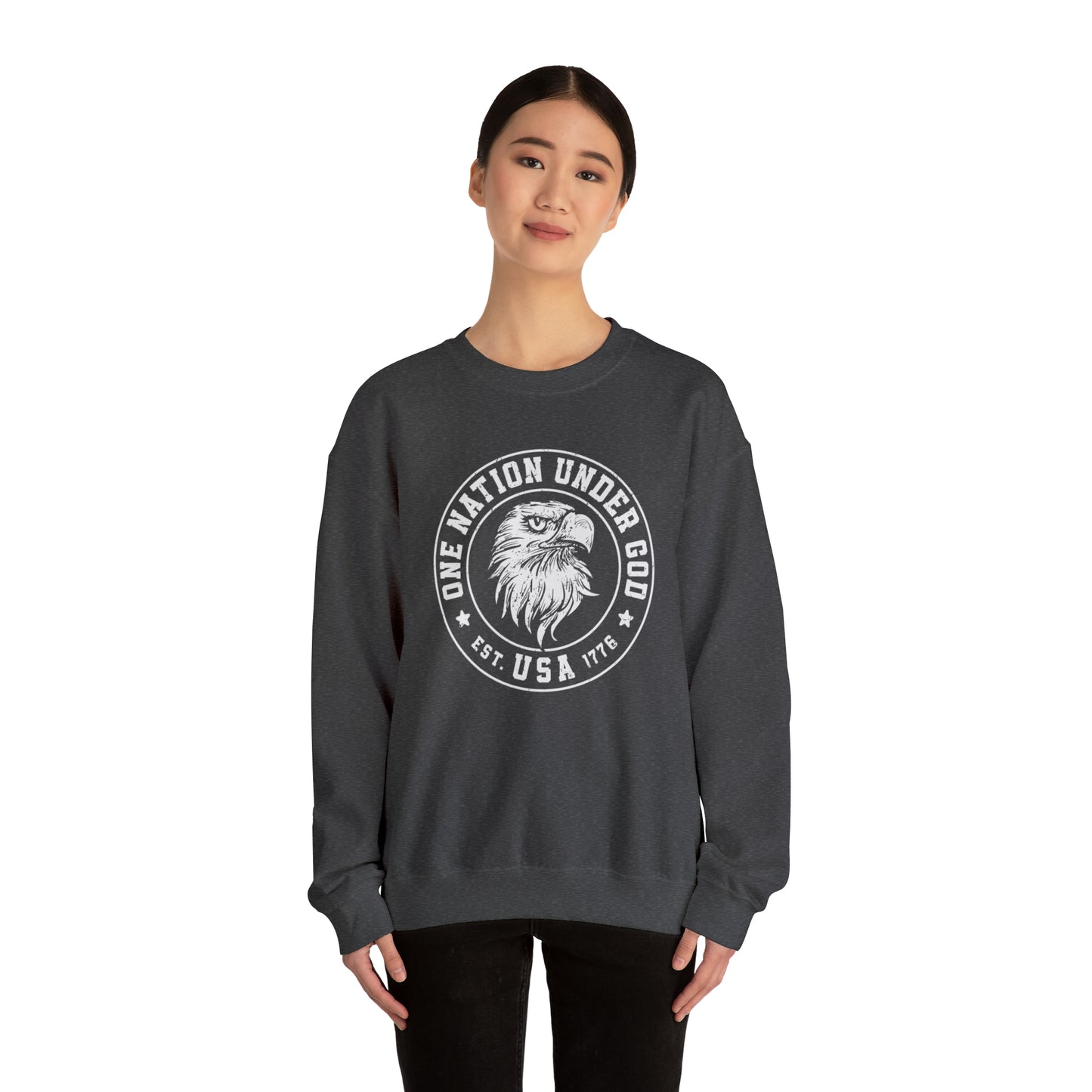 USA Sweatshirt One Nation Under God Unisex Heavy Blend™ Crewneck Sweatshirt