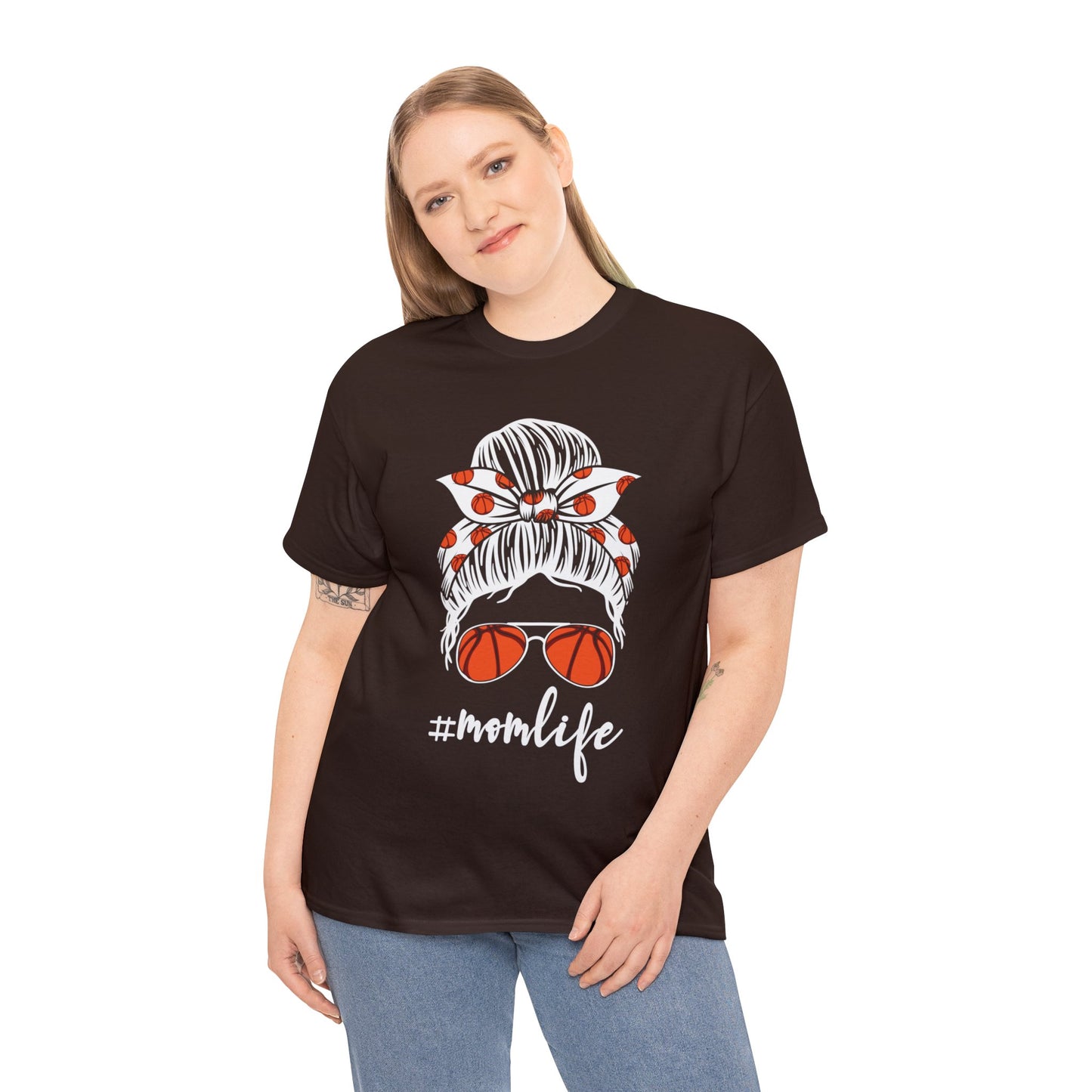Mom Life Basketball Unisex Heavy Cotton Tee