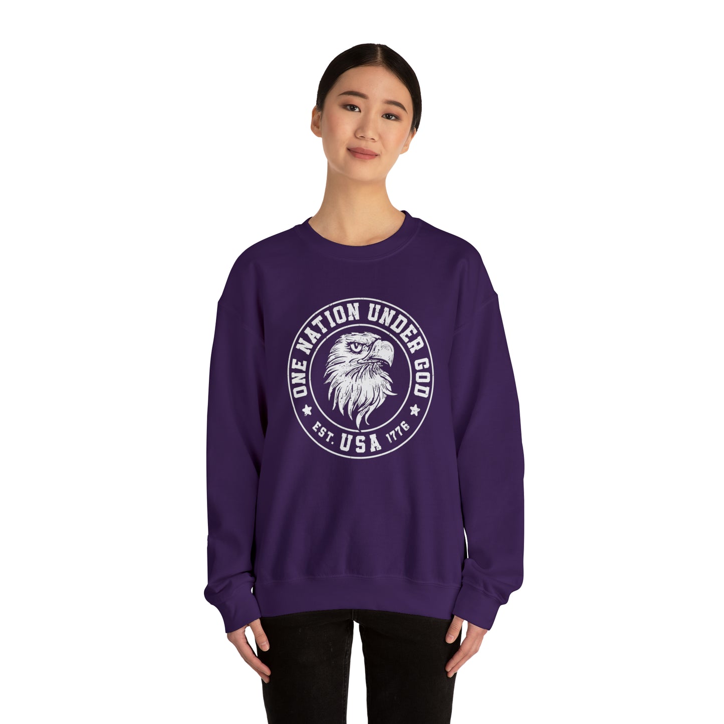 USA Sweatshirt One Nation Under God Unisex Heavy Blend™ Crewneck Sweatshirt