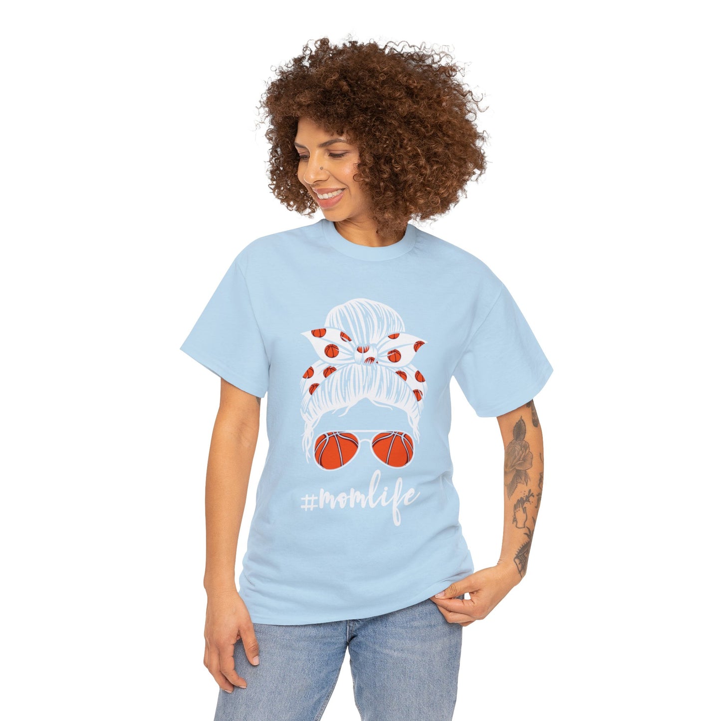 Mom Life Basketball Unisex Heavy Cotton Tee