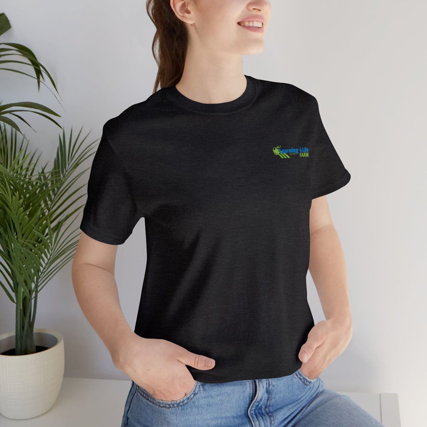 L4L Farm Front and Back design Unisex Jersey Short Sleeve Tee