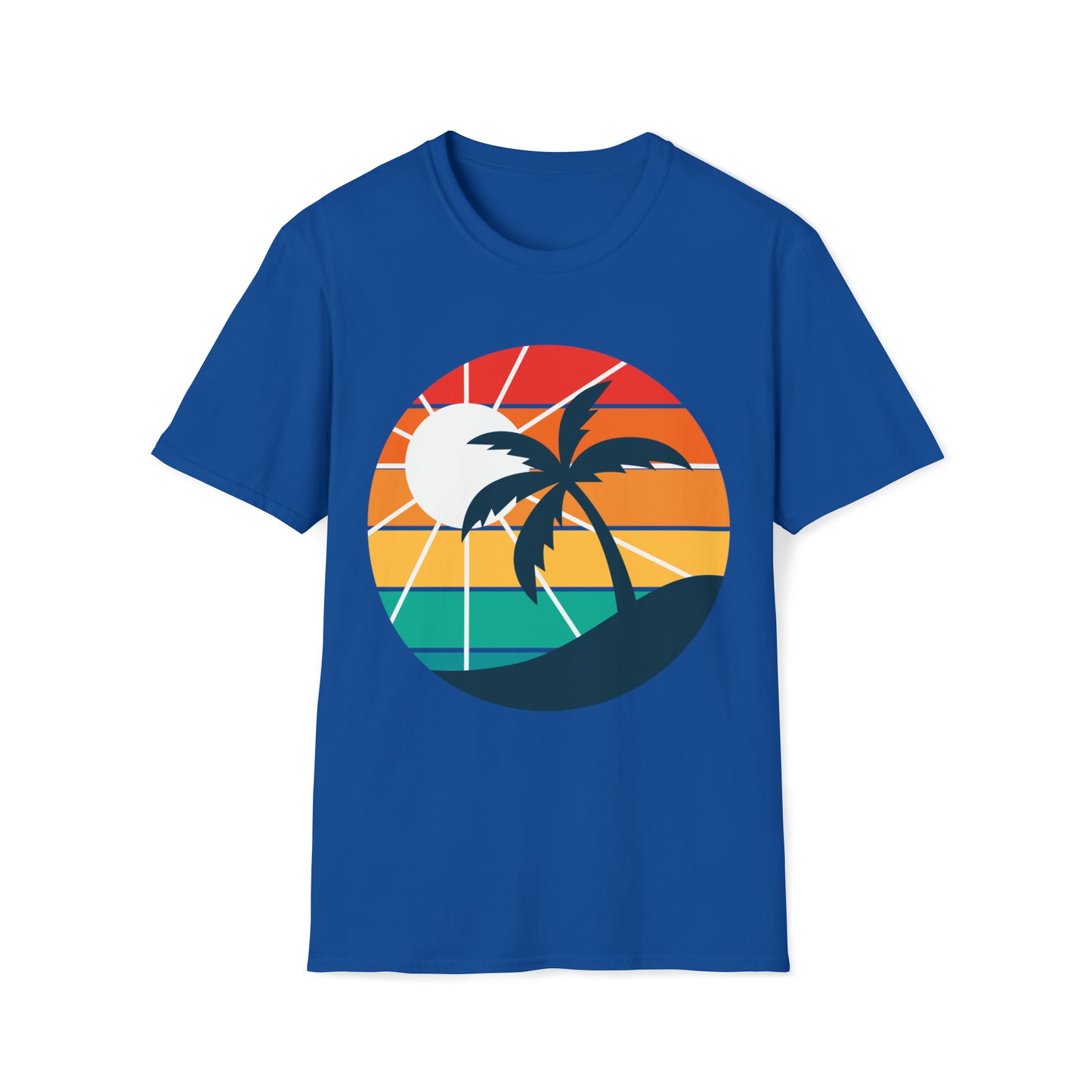 Sunset Palm Nature Graphic Tee Unisex Softstyle T-Shirt