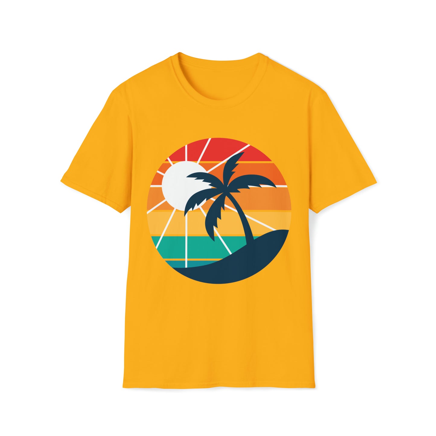 Sunset Palm Nature Graphic Tee Unisex Softstyle T-Shirt