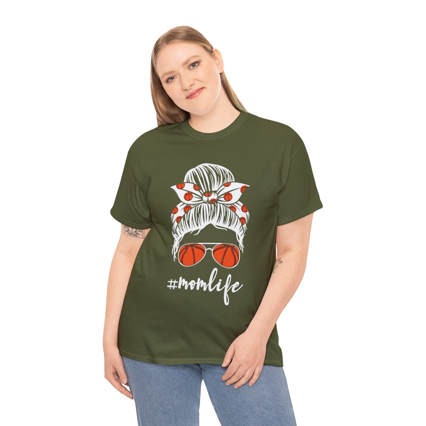 Mom Life Basketball Unisex Heavy Cotton Tee