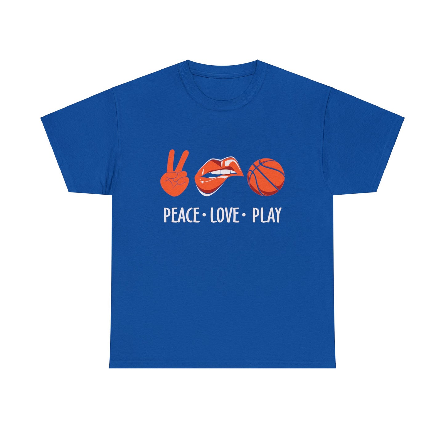 Peach, Love, Basketball Unisex Heavy Cotton Tee