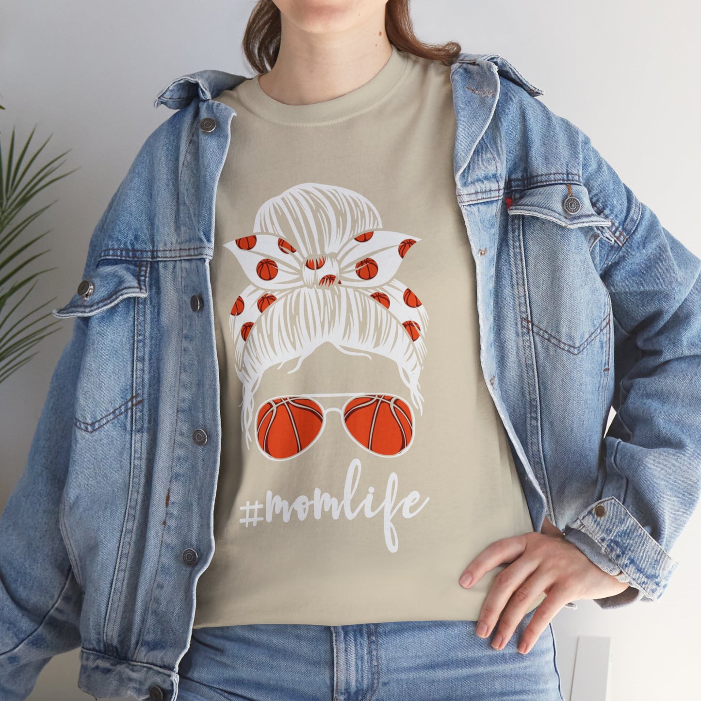 Mom Life Basketball Unisex Heavy Cotton Tee