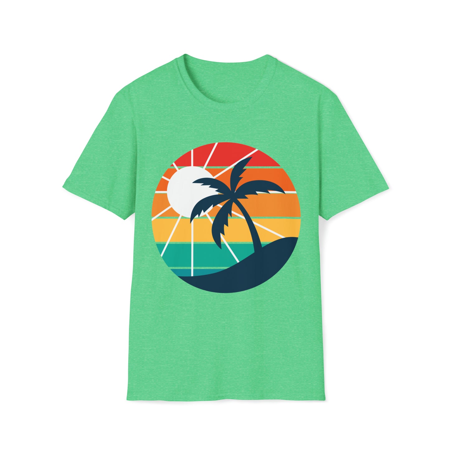 Sunset Palm Nature Graphic Tee Unisex Softstyle T-Shirt