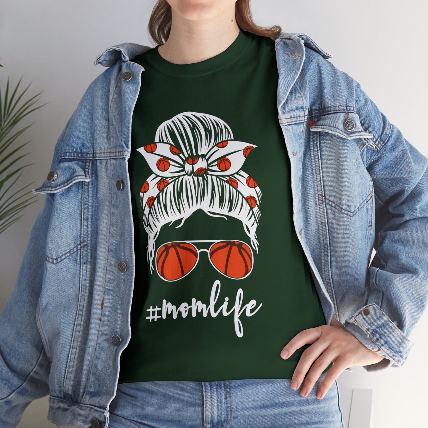 Mom Life Basketball Unisex Heavy Cotton Tee