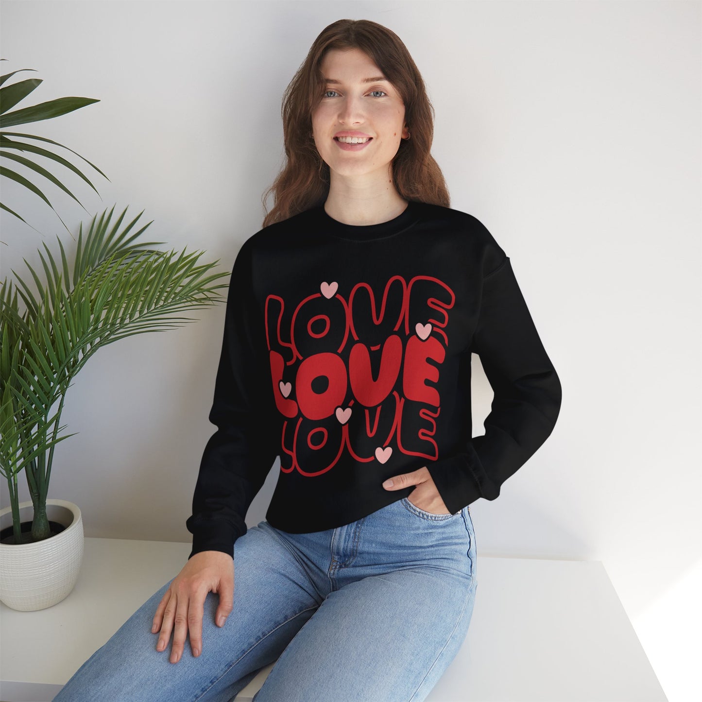 Love Love Love Valentines Day Sweatshirt, Valentine Shirts for women and girls, Valentines Day Gifts for Mom