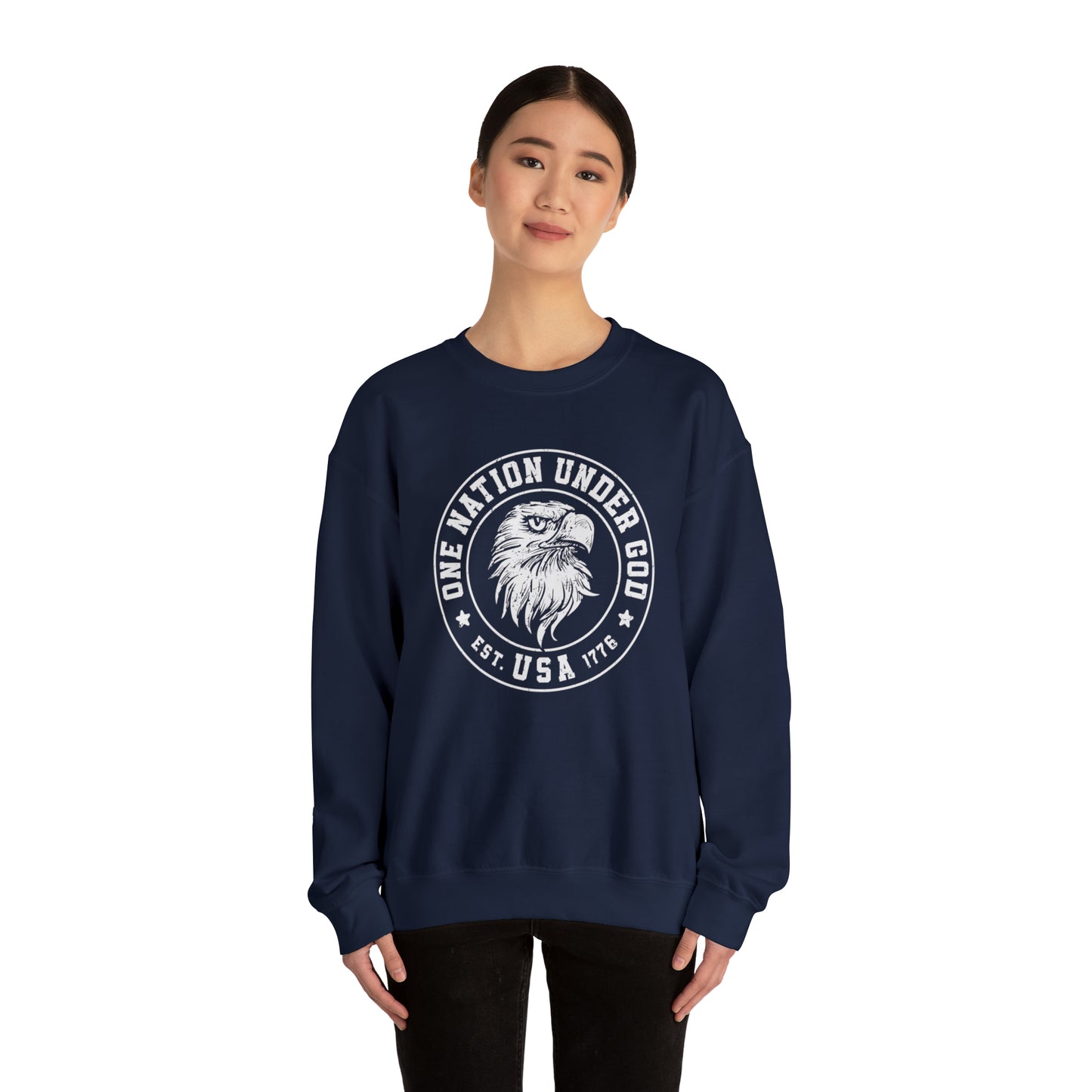 USA Sweatshirt One Nation Under God Unisex Heavy Blend™ Crewneck Sweatshirt