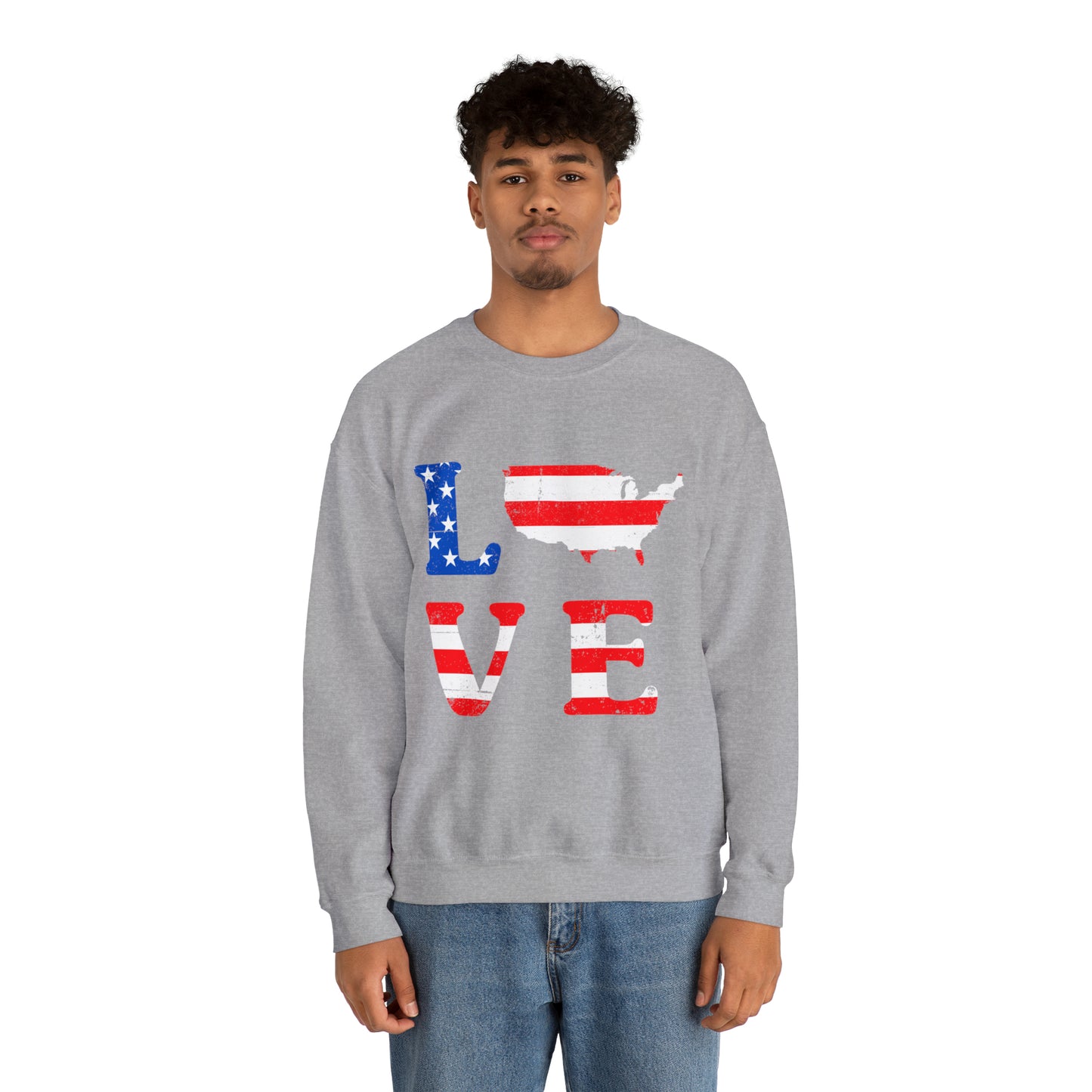LOVE America Sweatshirt Unisex Heavy Blend™ Crewneck Sweatshirt