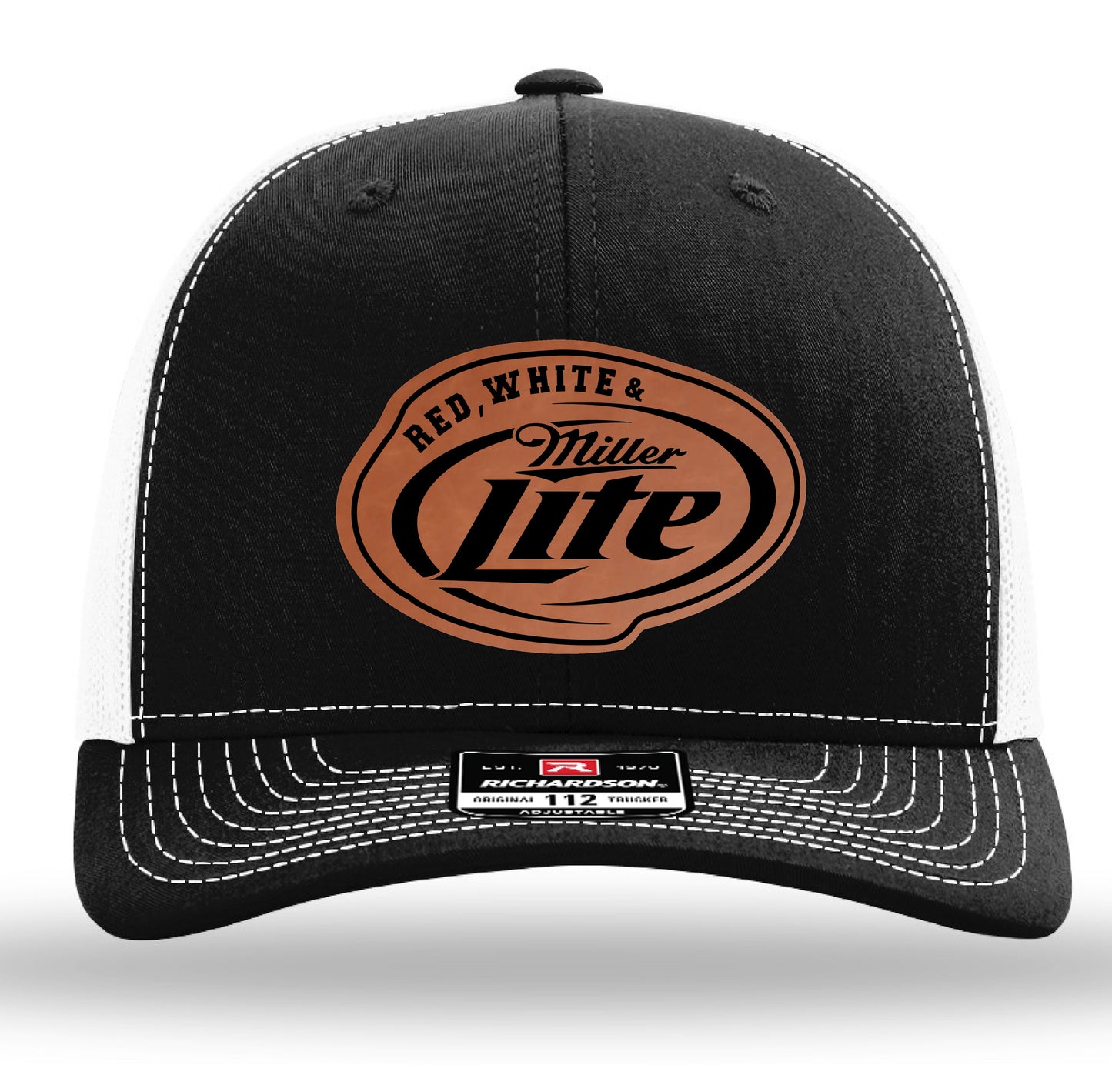 Red, White and Miller Lite Patch Hat