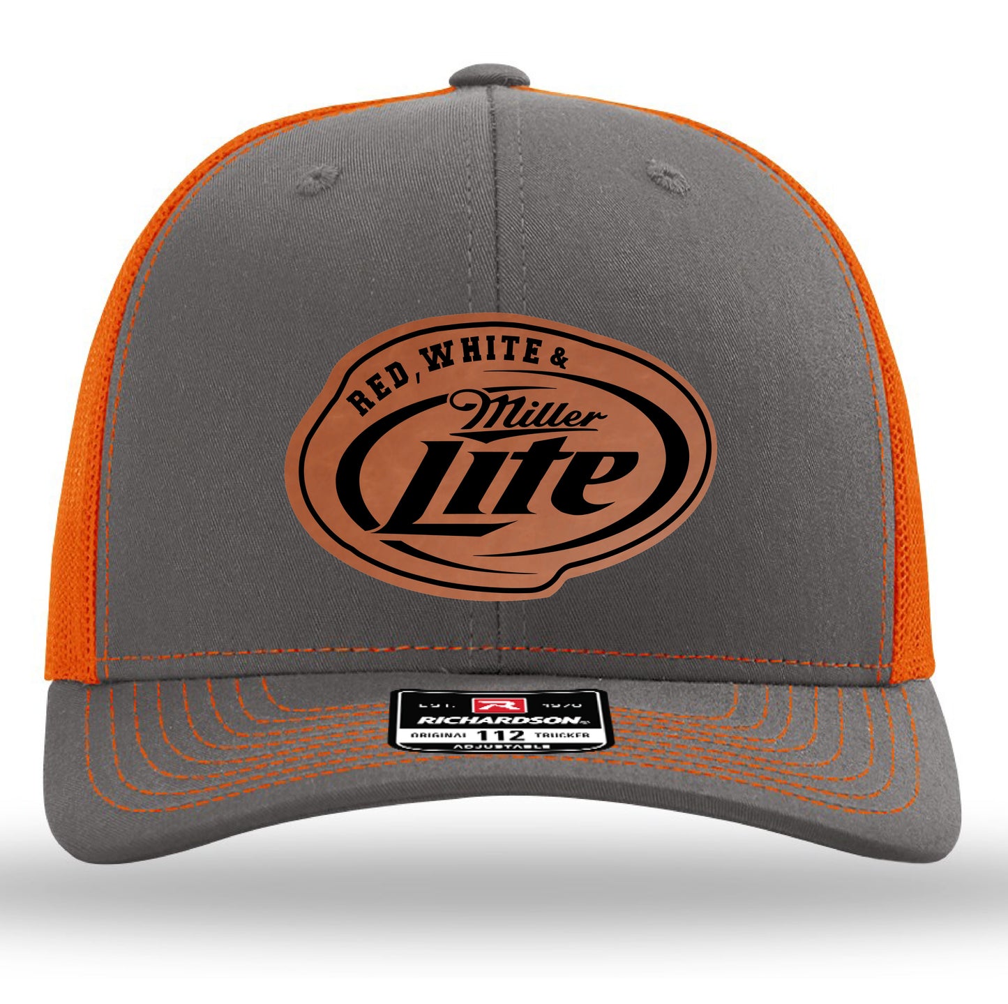 Red, White and Miller Lite Patch Hat