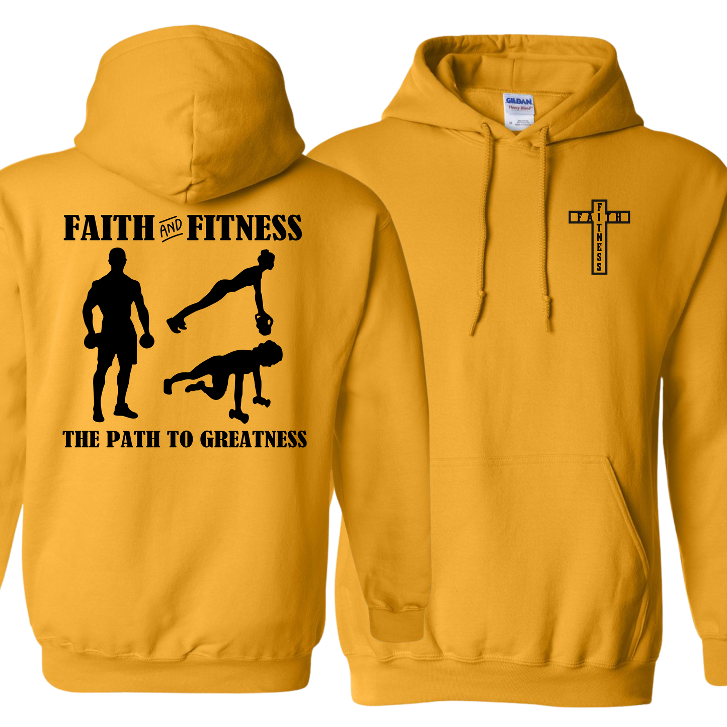 Faith and Fitness CROSS LOGO YOUTH Gildan 18500 Hoodie YOUTH SIZES