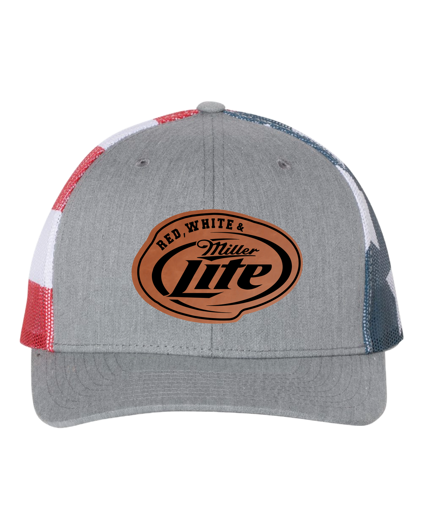 Red, White and Miller Lite Patch Hat