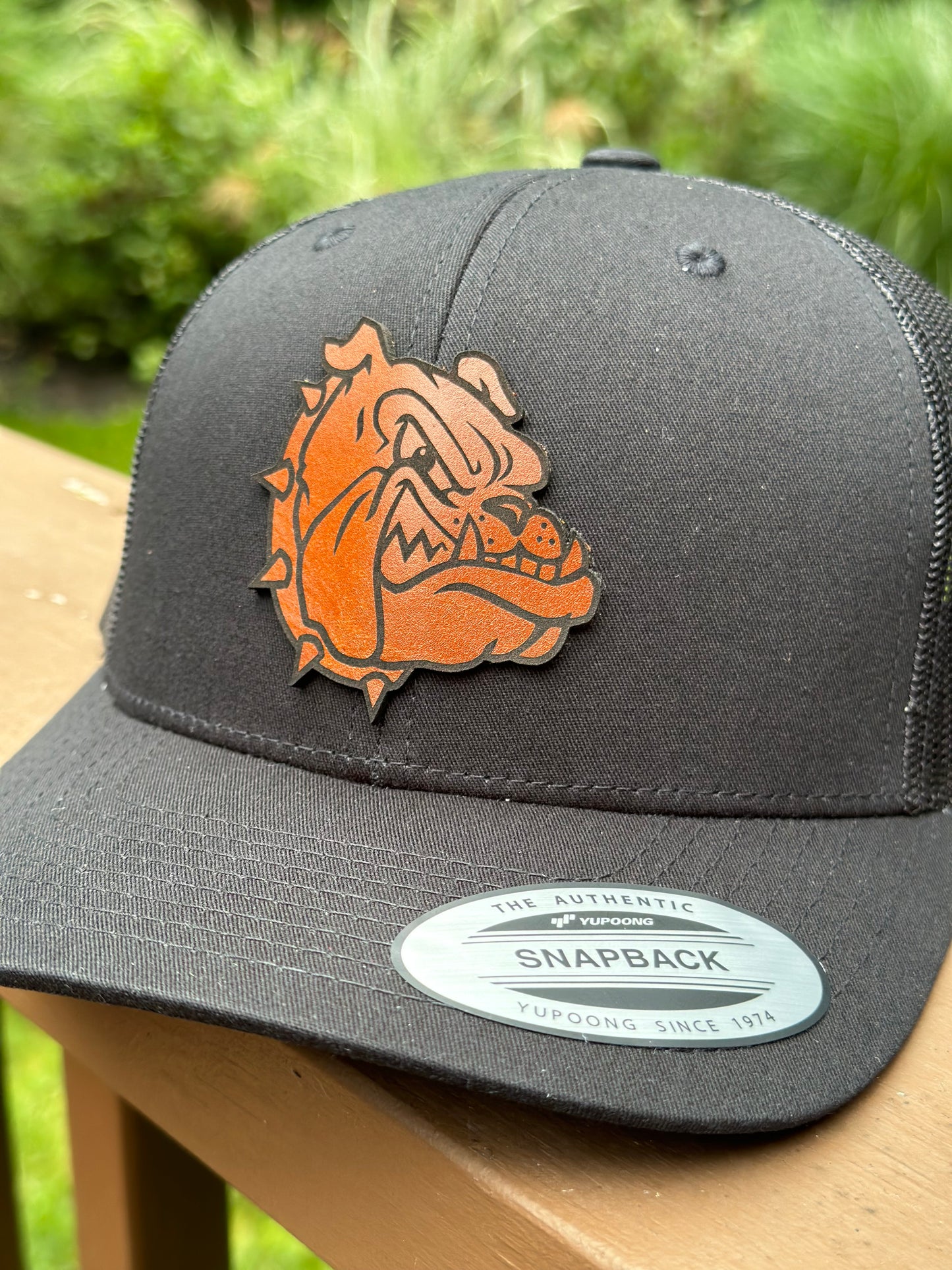 East Knox Bulldog Leatherette hat patch
