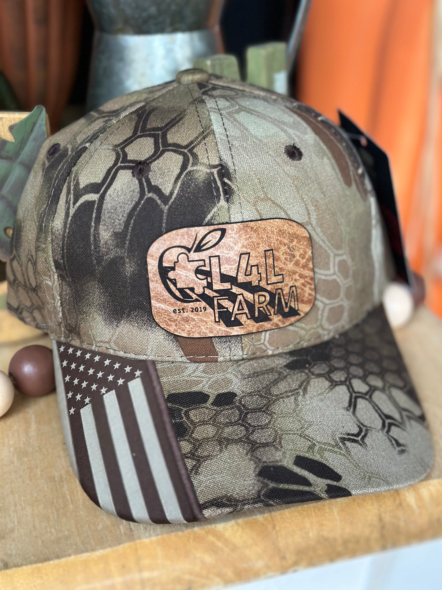 L4L Farm Custom Leather Patch Hat