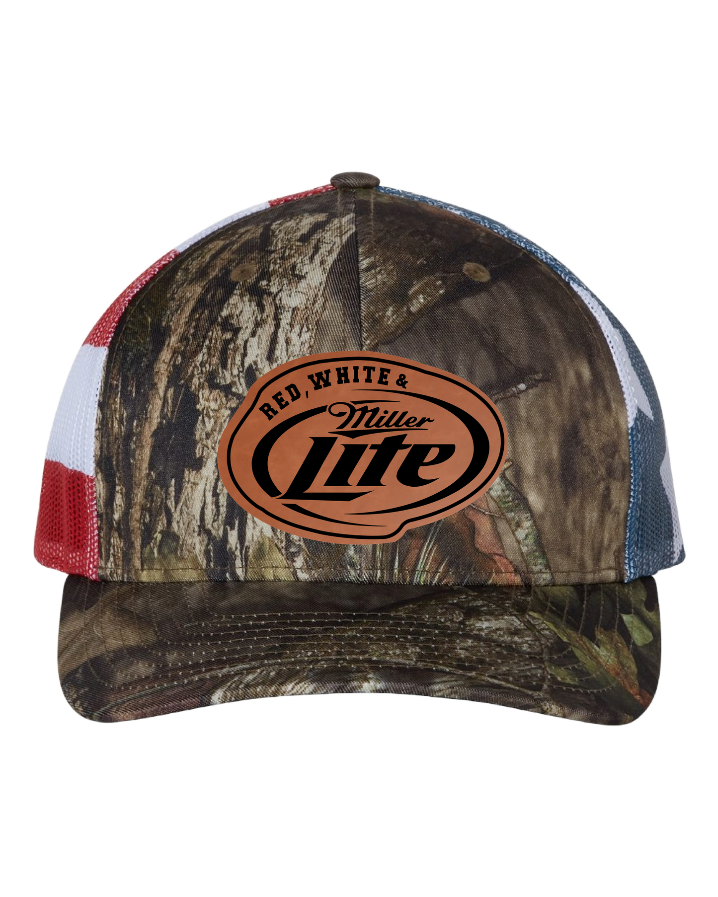 Red, White and Miller Lite Patch Hat