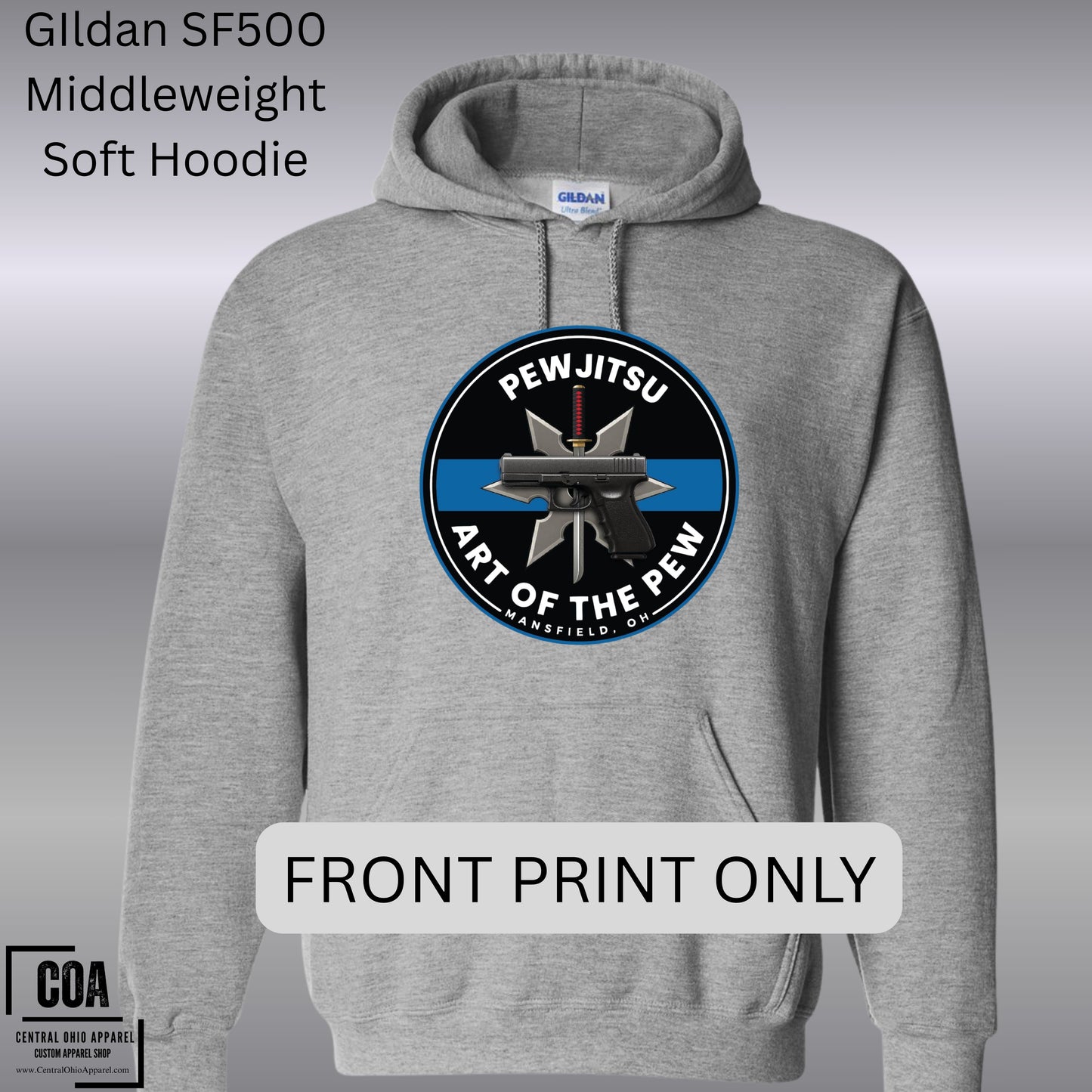 PEWJITSU Custom SoftStyle Hoodie Gildan SF500