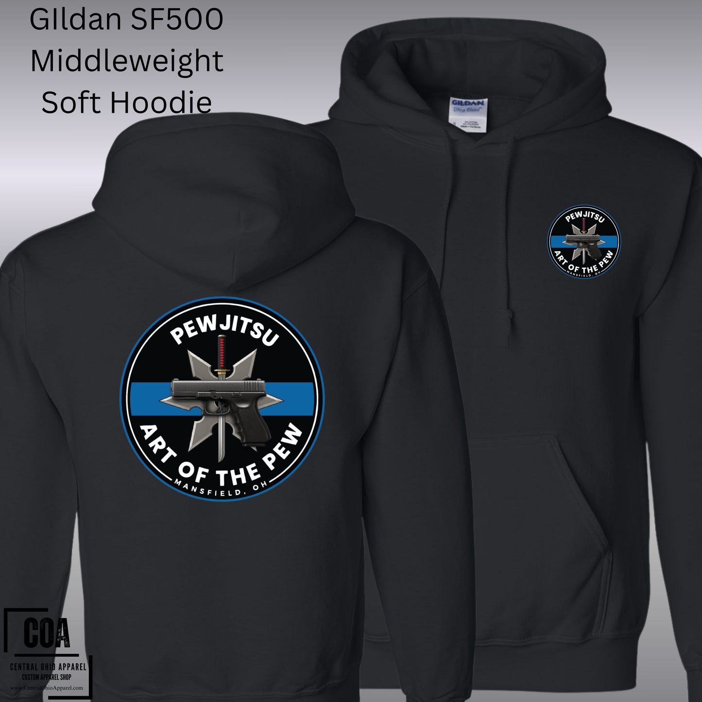 PEWJITSU Custom SoftStyle Hoodie Gildan SF500