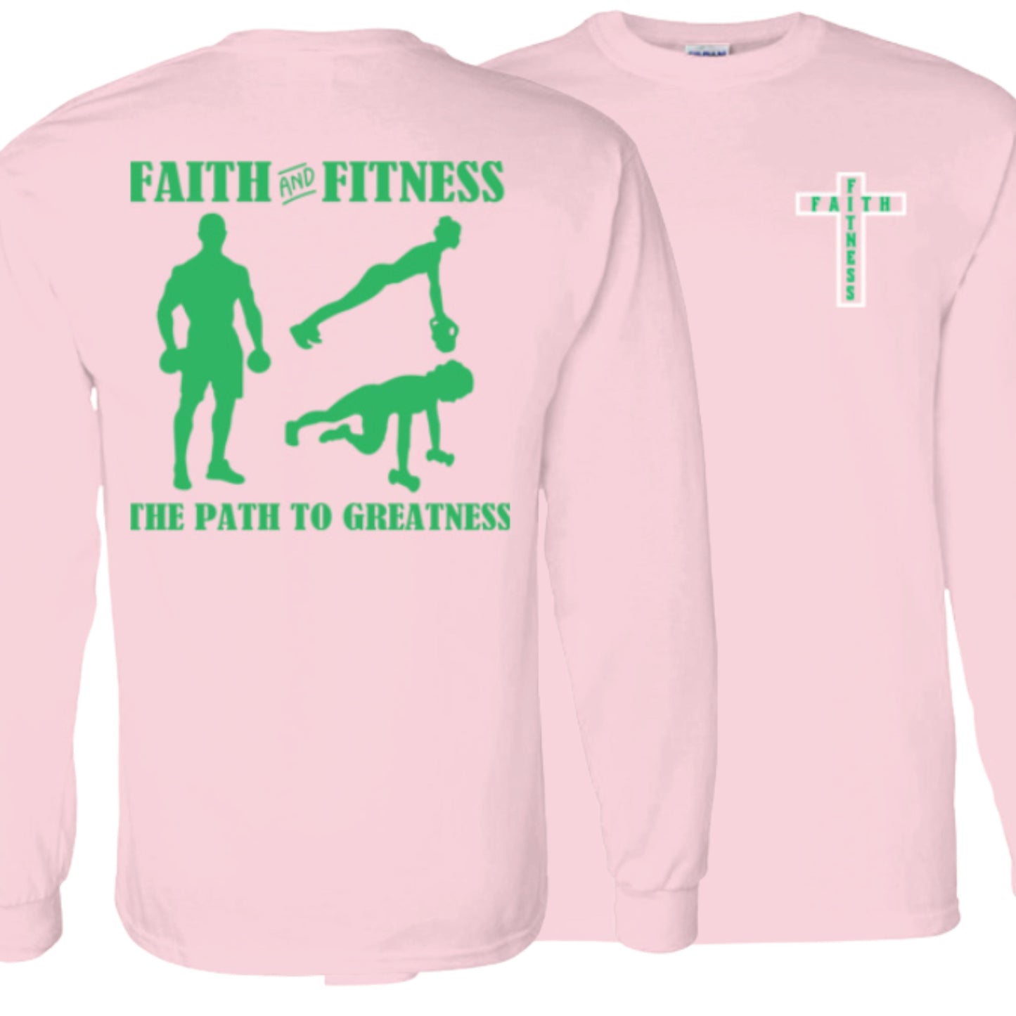 Faith and Fitness CROSS LOGO YOUTH Gildan 5400 LongSleeve YOUTH SIZES