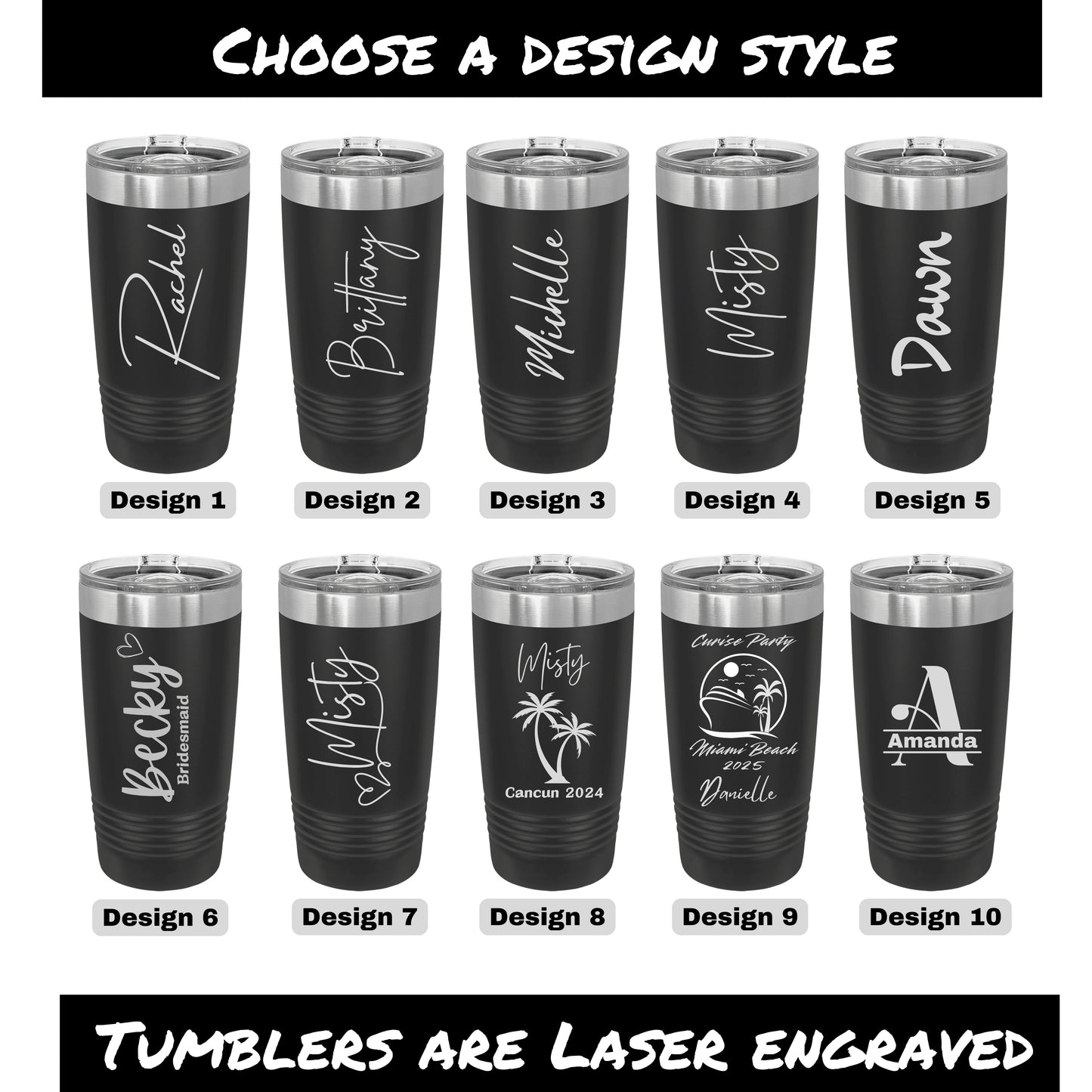 Personalized 20oz Tumbler, ADD YOUR LOGO, Powder Coated, Laser Corporate Gift, Engraved Cup, Branded, Bulk Tumblers, Wholesale Tumblers