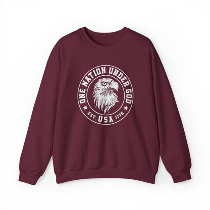 USA Sweatshirt One Nation Under God Unisex Heavy Blend™ Crewneck Sweatshirt