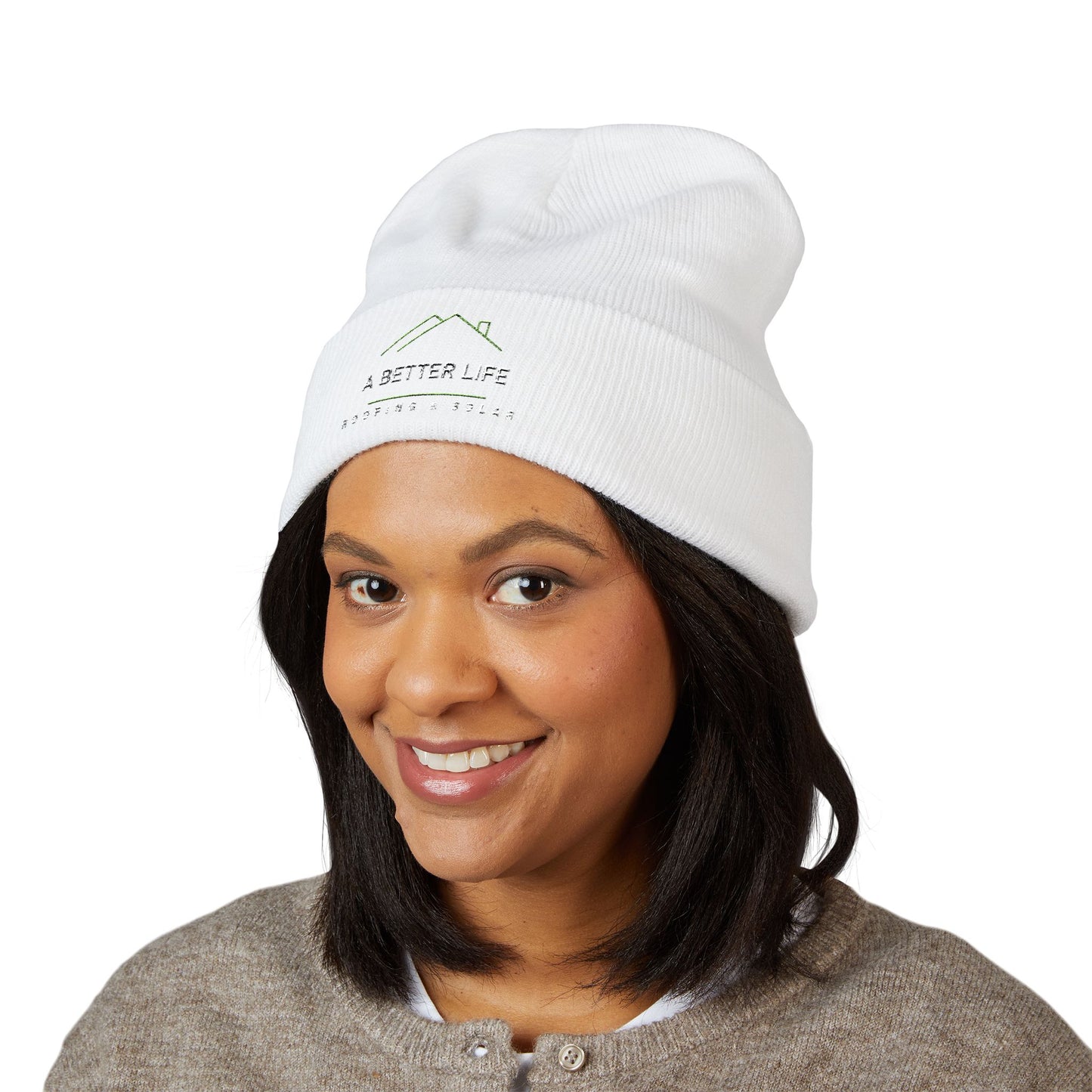 A Better Life Roofing & Solar Embroidered Classic Cuffed Beanie - Cozy Winter Hat, Perfect Gift, Casual Style, Outdoor Essential, Personalized Fashion