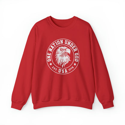 USA Sweatshirt One Nation Under God Unisex Heavy Blend™ Crewneck Sweatshirt
