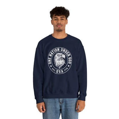 USA Sweatshirt One Nation Under God Unisex Heavy Blend™ Crewneck Sweatshirt