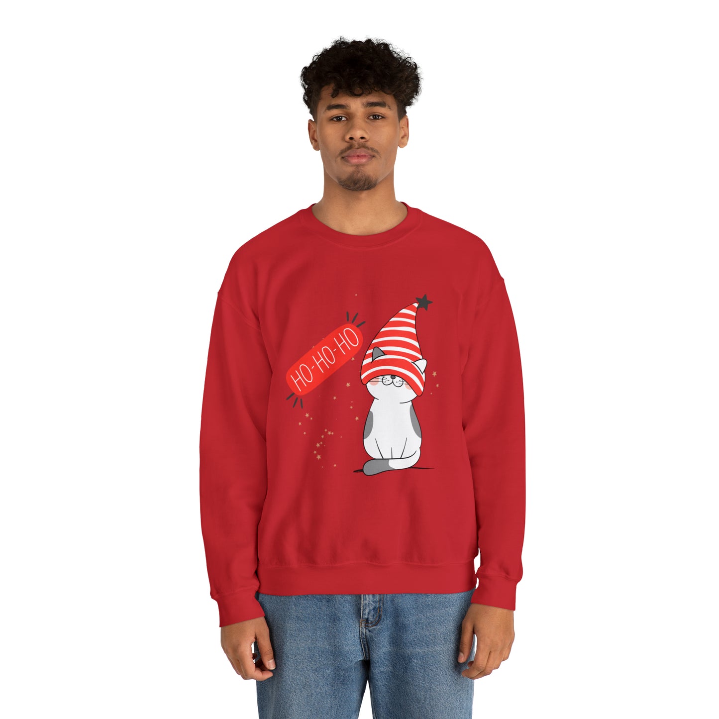 Ho Ho Ho Cat Merry Christmas Crewneck Sweatshirt