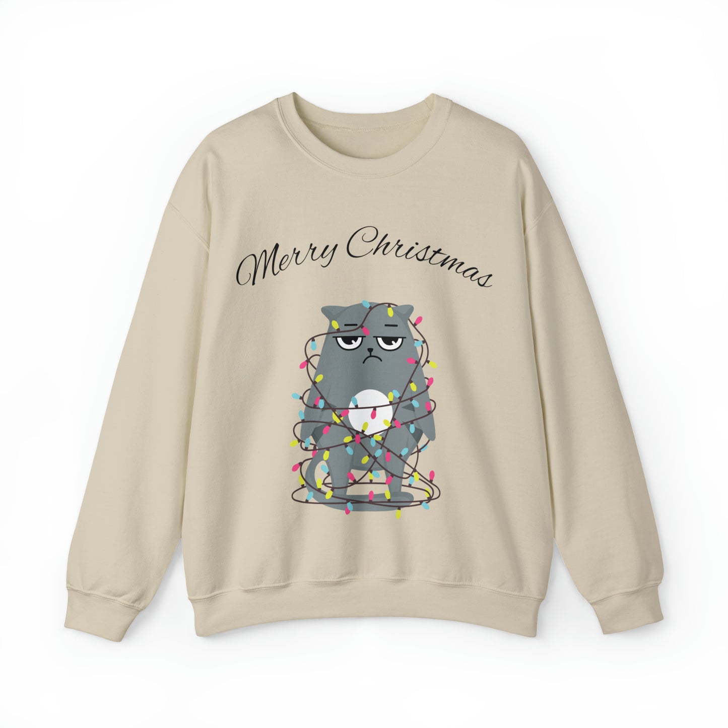 Messy Cat Merry Christmas Crewneck Sweatshirt
