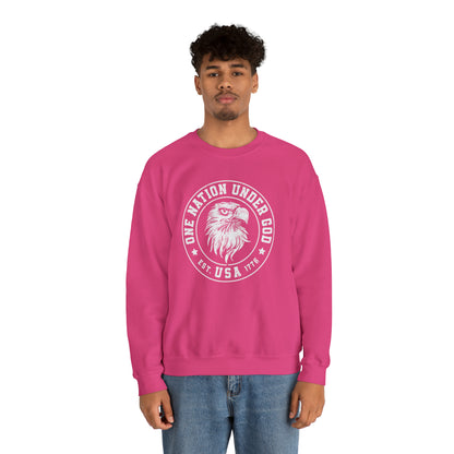 USA Sweatshirt One Nation Under God Unisex Heavy Blend™ Crewneck Sweatshirt