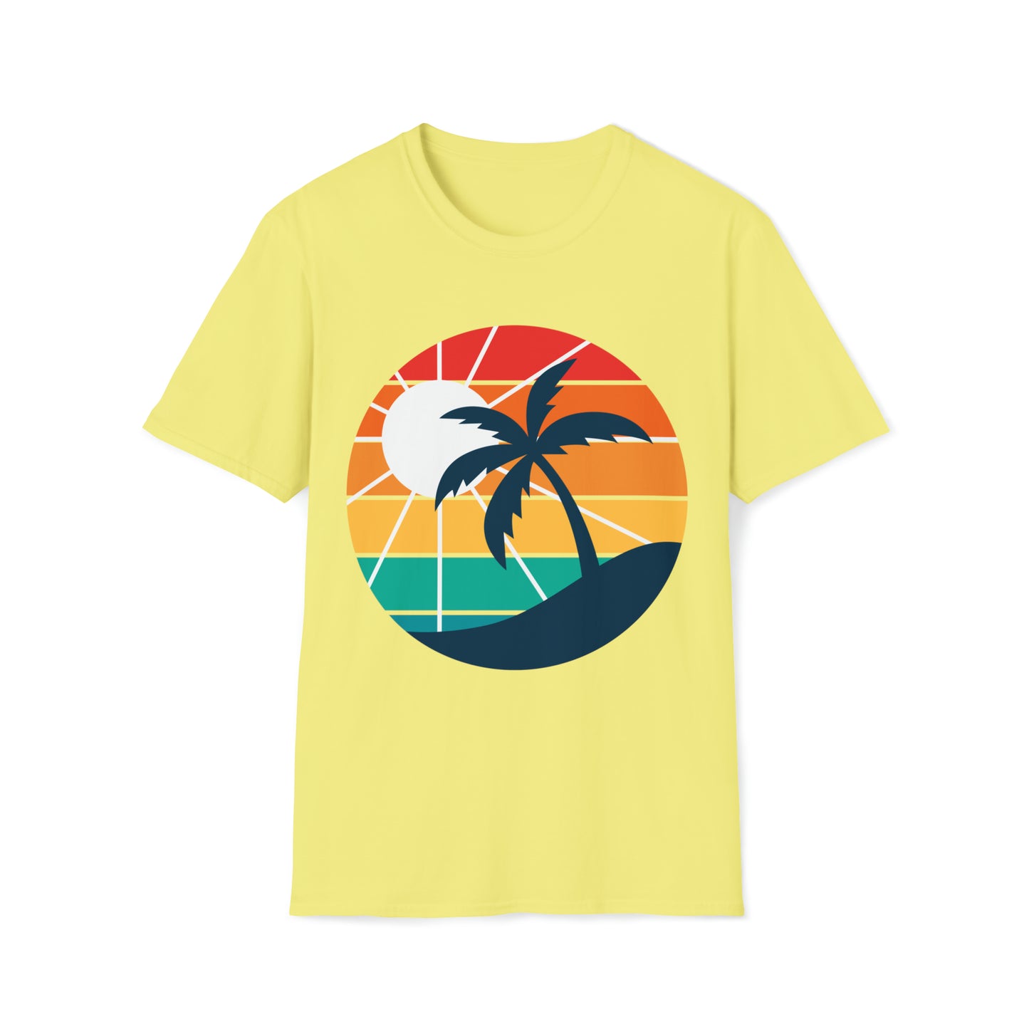 Sunset Palm Nature Graphic Tee Unisex Softstyle T-Shirt