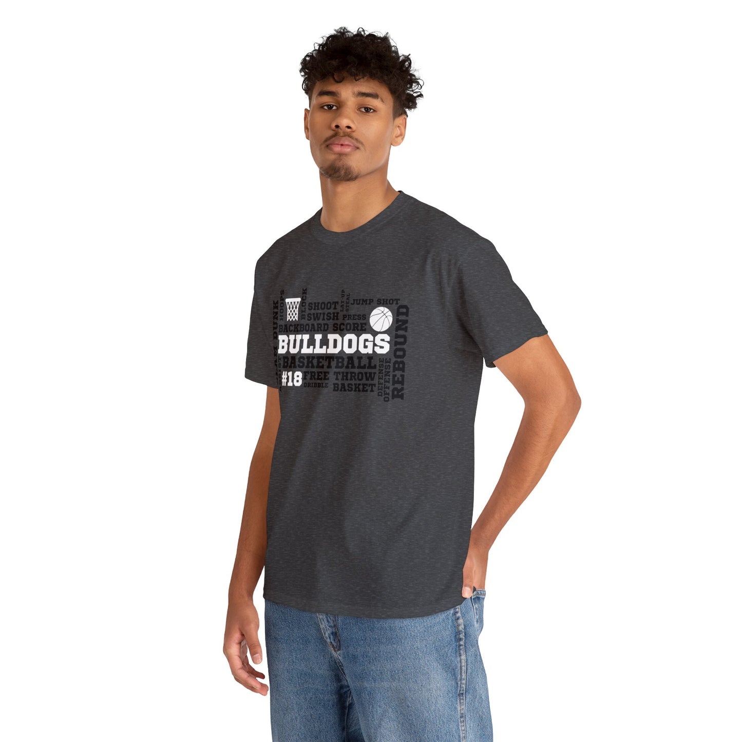 EK Bulldogs Basketball CUSTOM JERSEY # Unisex Heavy Cotton Tee