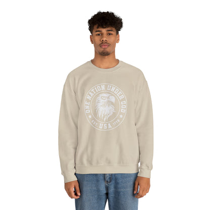 USA Sweatshirt One Nation Under God Unisex Heavy Blend™ Crewneck Sweatshirt