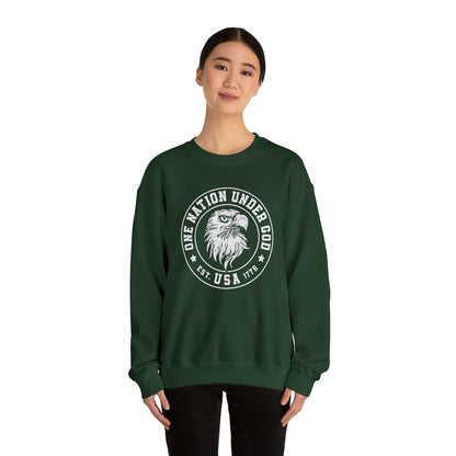 USA Sweatshirt One Nation Under God Unisex Heavy Blend™ Crewneck Sweatshirt