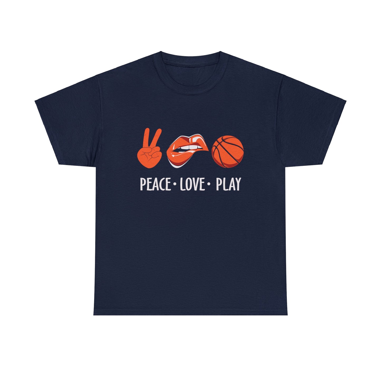 Peach, Love, Basketball Unisex Heavy Cotton Tee