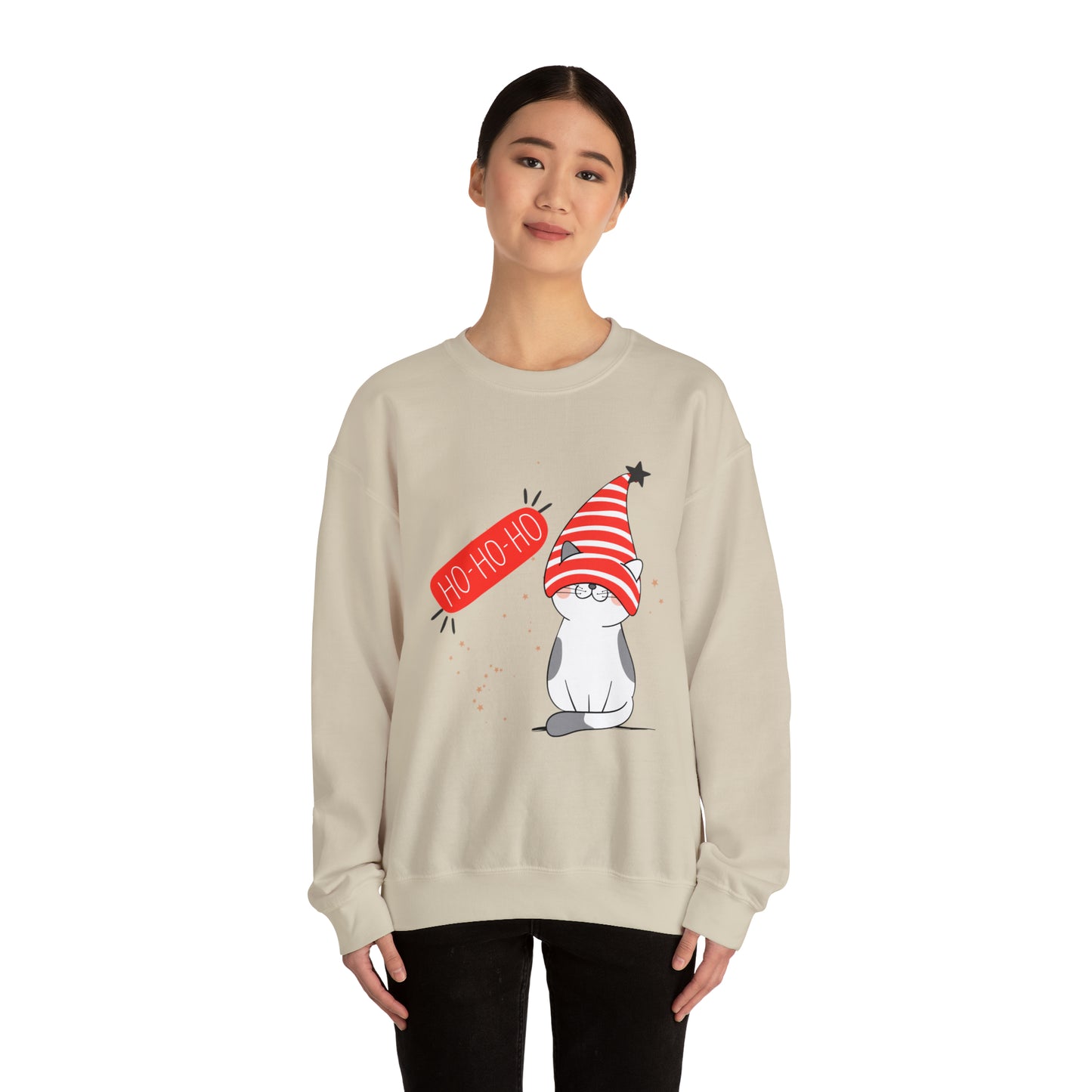 Ho Ho Ho Cat Merry Christmas Crewneck Sweatshirt