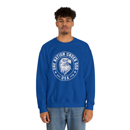 USA Sweatshirt One Nation Under God Unisex Heavy Blend™ Crewneck Sweatshirt