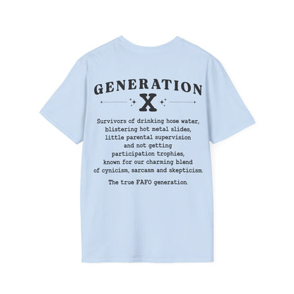 Generation X Softstyle T-Shirt Front and Back Print