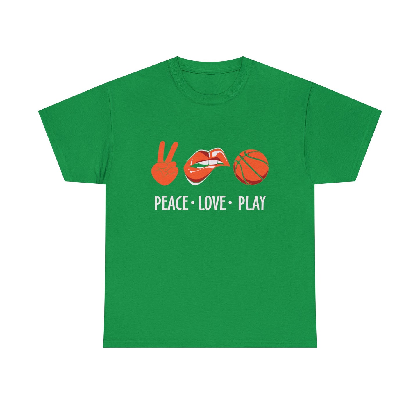 Peach, Love, Basketball Unisex Heavy Cotton Tee