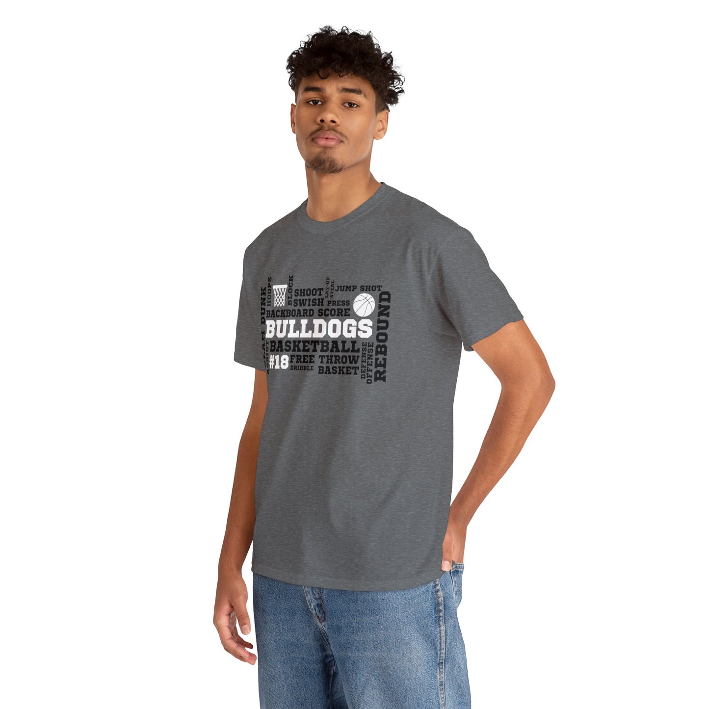 EK Bulldogs Basketball CUSTOM JERSEY # Unisex Heavy Cotton Tee