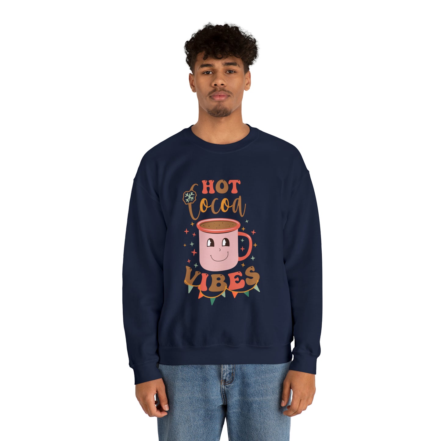 Hot Cocoa Vibes Christmas Crewneck Sweatshirt