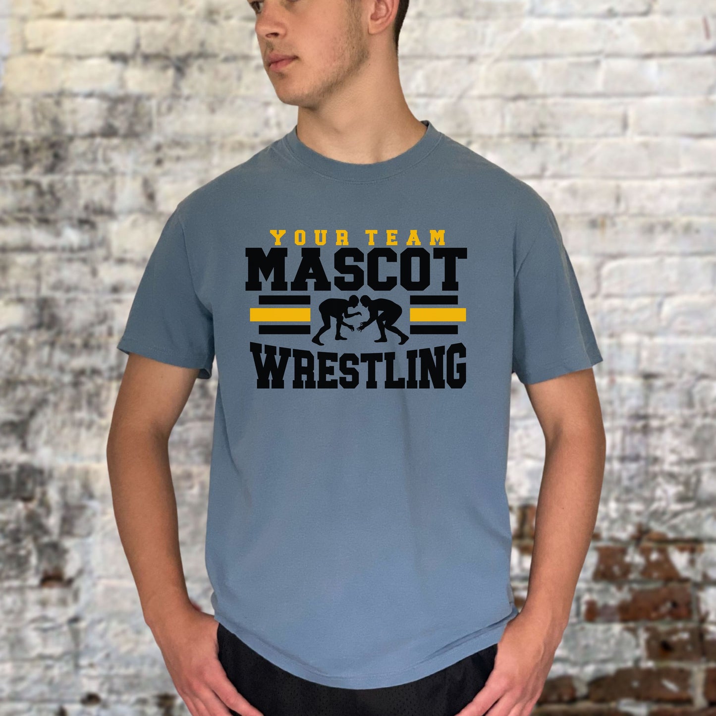 Custom School and Mascot WRESTLING T-Shirt