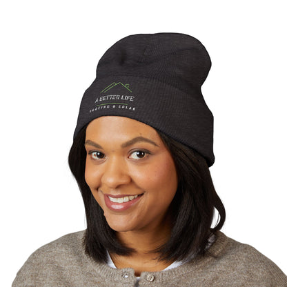 A Better Life Roofing & Solar Embroidered Classic Cuffed Beanie - Cozy Winter Hat, Perfect Gift, Casual Style, Outdoor Essential, Personalized Fashion